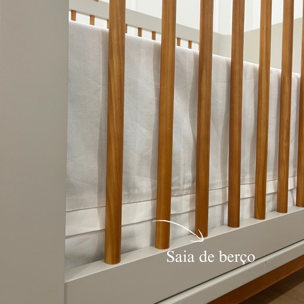 Saia de Berço Creme 2 Lados - Futbaby