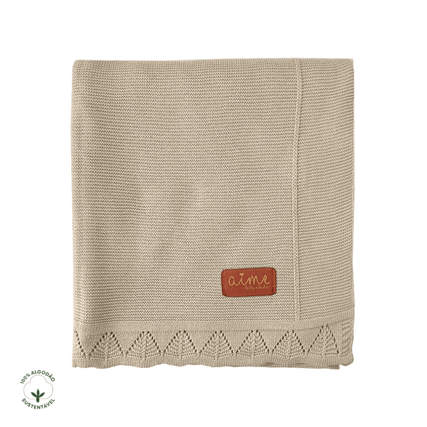 Cobre Leito Para Berço Tricot Algodão Forest Almond Milk