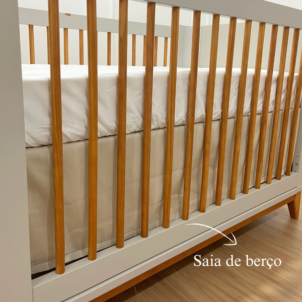 Saia de Berço Bege Passeio de Amigos - 2 Lados