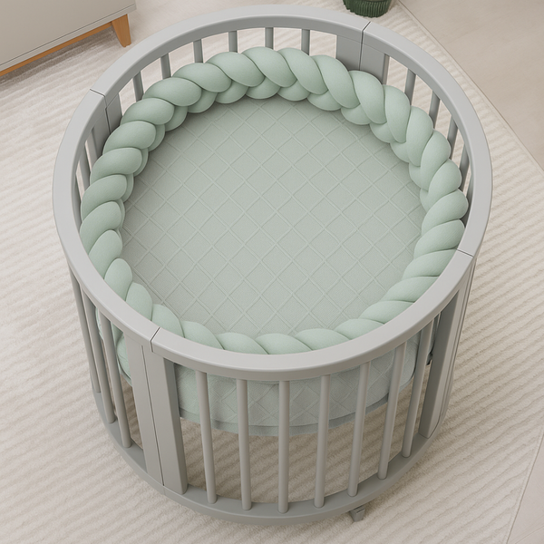 Trança Protetora De Mini Berço Tricot Algodão Verde Greens