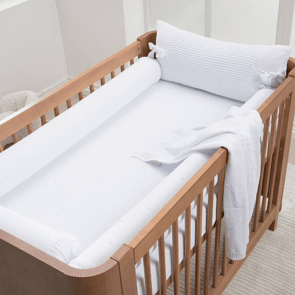 Kit de Berço 06 Peças Tricot Algodão Nuvem Branco