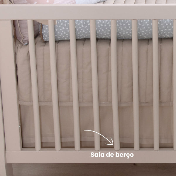 Saia de Berço Bege Passeio de Amigos - 2 Lados