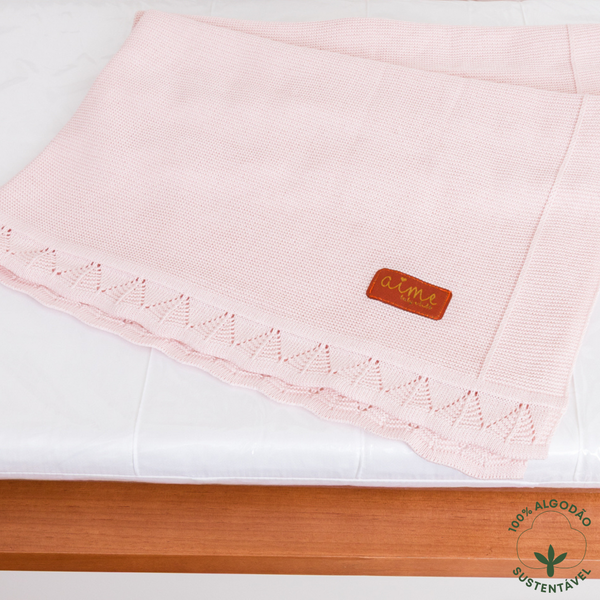 Manta Para Bebê Tricot Algodão Forest Rosa Ballerina