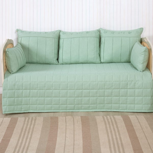 Kit Cama Auxiliar 06 Peças Linho Algodão Poesia - Verde