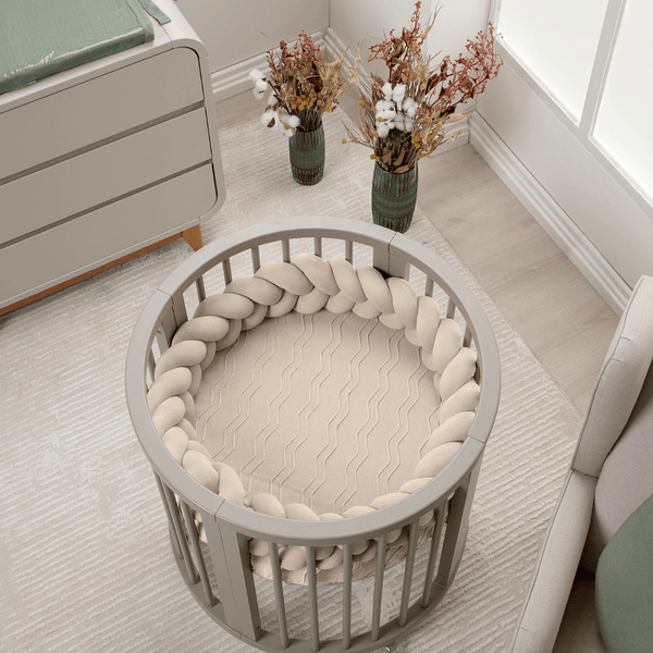 Trança Protetora De Mini Berço Tricot Algodão Almond Milk