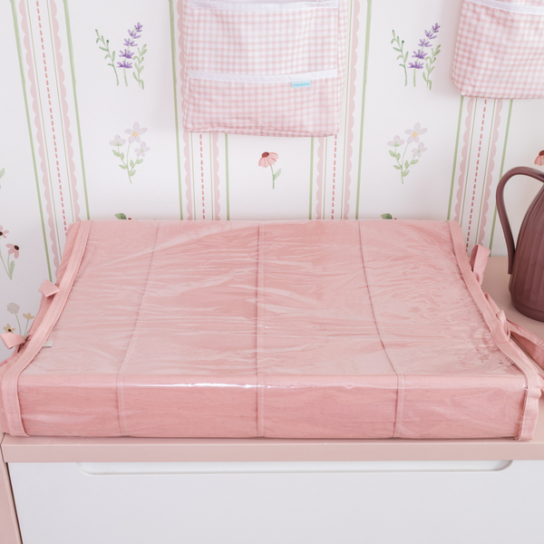 Trocador Anatômico Para Bebê – Coleção Poesia Linho Rosê