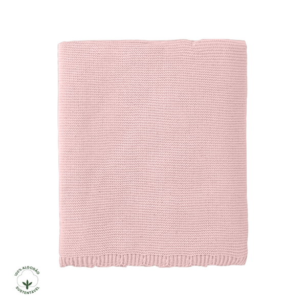 Cobre Leito Para Berço Tricot Algodão Delicate Rosa Ballerina