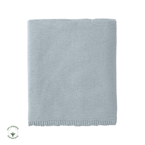 Cobre Leito Para Berço Tricot Algodão Delicate Azul Delicate