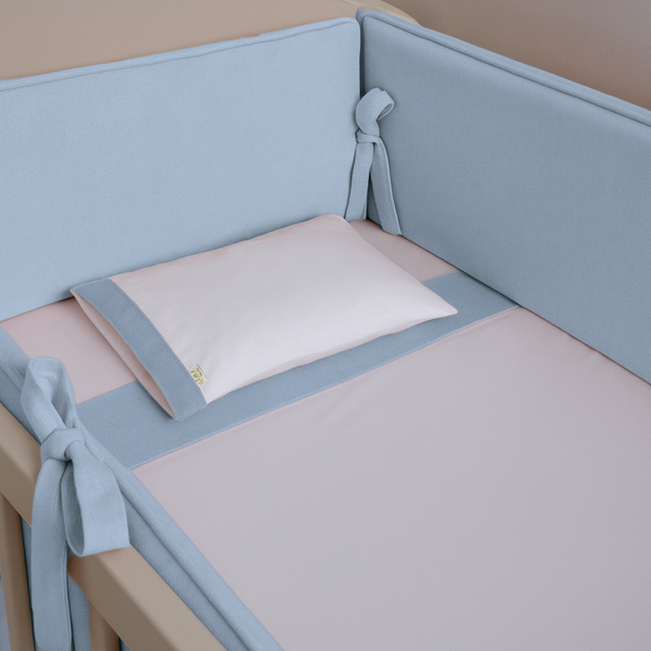 Lençol de Berço Coleção Linho Poesia - 03 peças Linho Azul