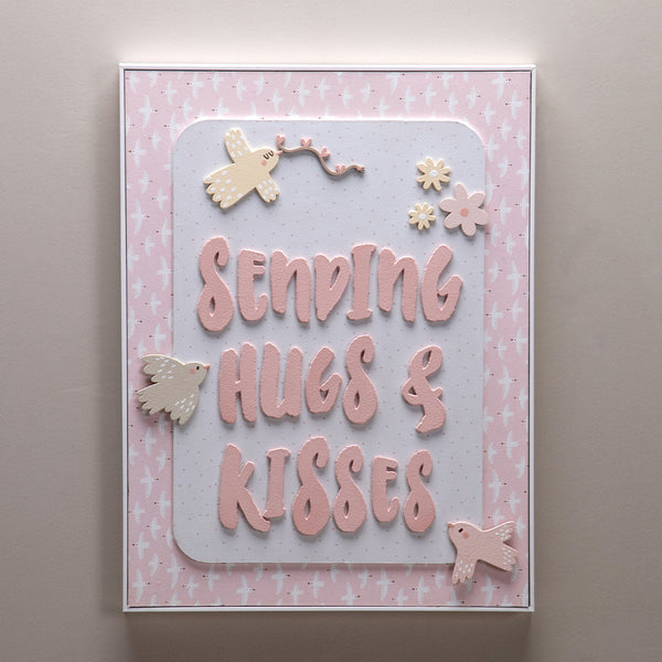 Quadro Decorativo Abraços e Beijos - Passarinha