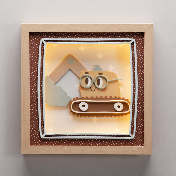 Quadro Decorativo de Luz - Tratorzinho Iluminado - Passeio de Amigos