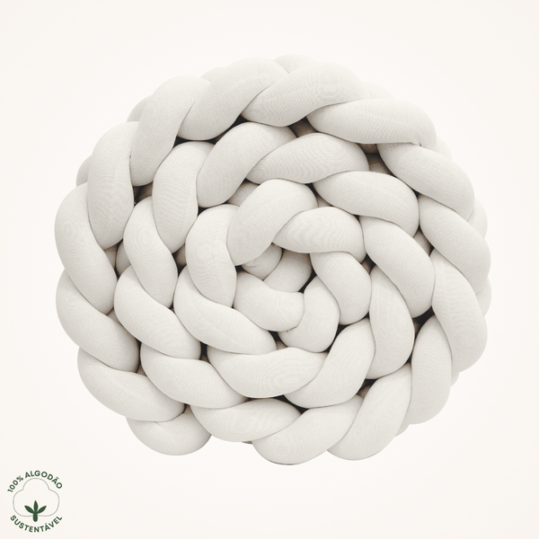 Trança Protetora Para Berço e Cama Tricot Algodão Cream